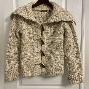 Anthropologie 525 America Chunky Knit Wool Cardigan Y2K Boho Size Small